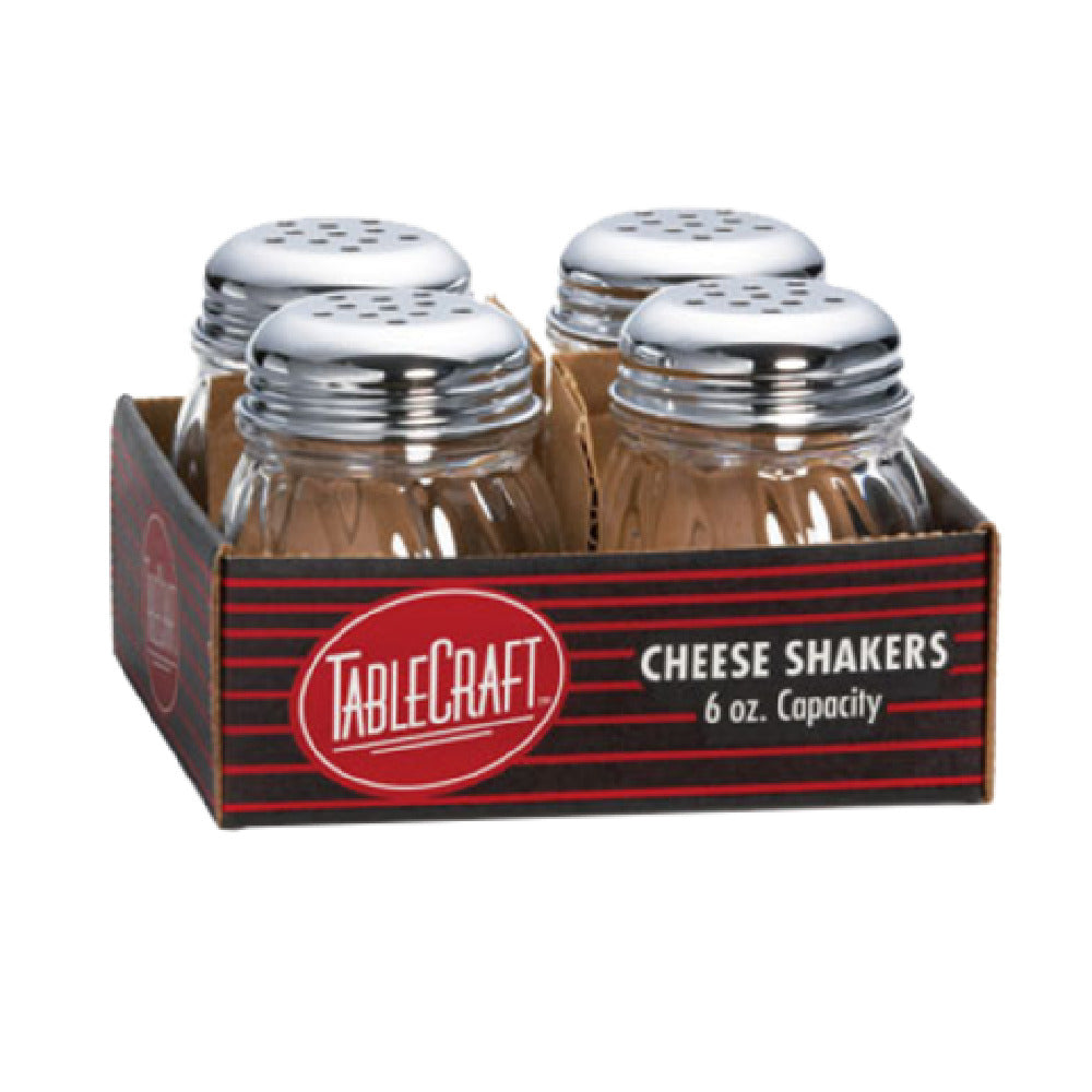 Tablecraft C260-4 Cash & Carry Cheese Shakers 6 Oz. Perforated
