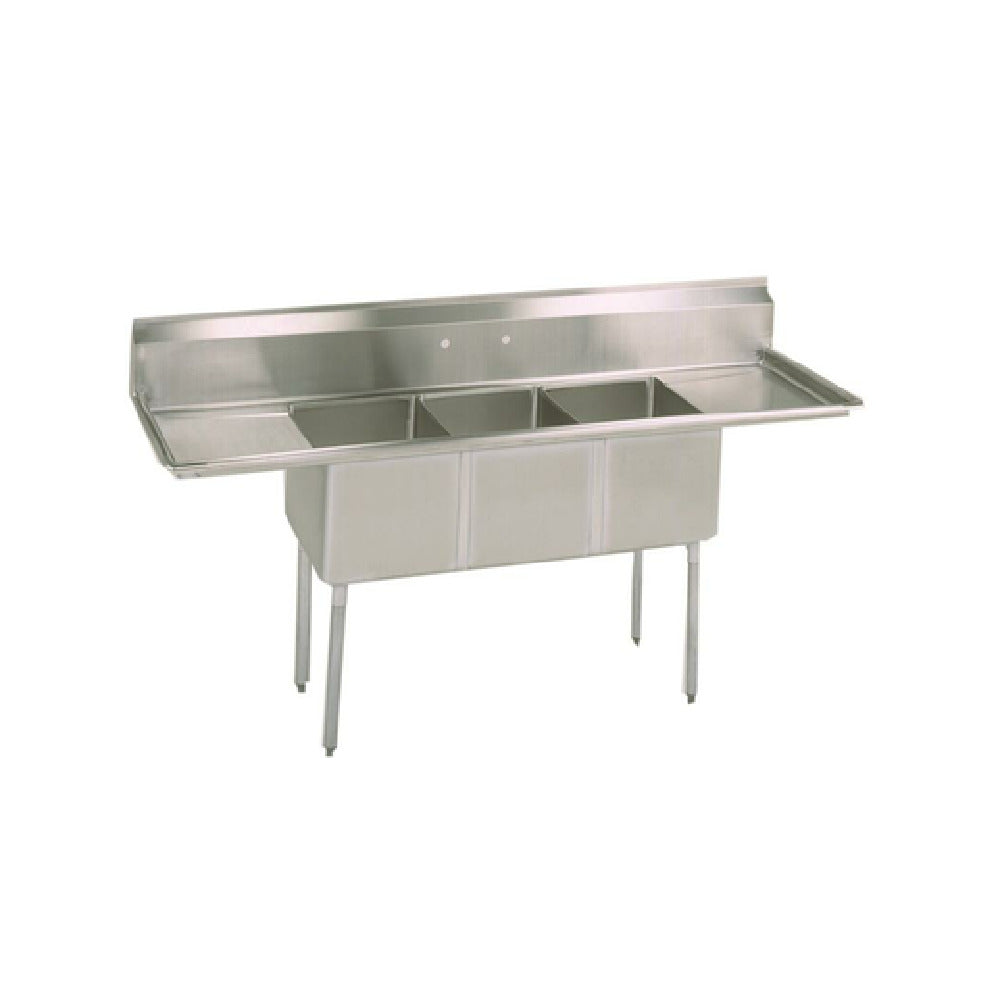 BK Resources ES-3-1014-10-15T Economy Sink Three Compartment 60"W X 19-13/16"D X 43-3/4"H Overall Size