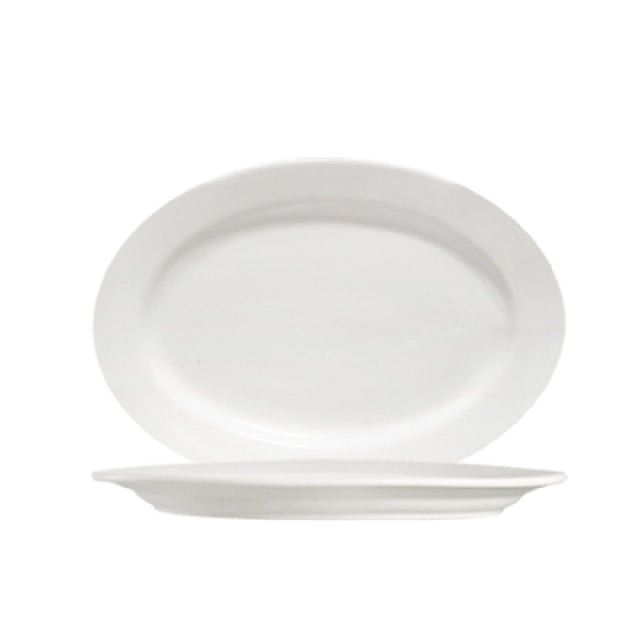 CAC China 101-14 Lincoln Platter 12-1/4"L X 8-3/4"W X 1-1/4"H Oval