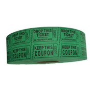 Royal TIC RAF GREEN - Ticket-Double Raffle Green, (2,000) Tickets Per Roll (20 Roll Per Case)