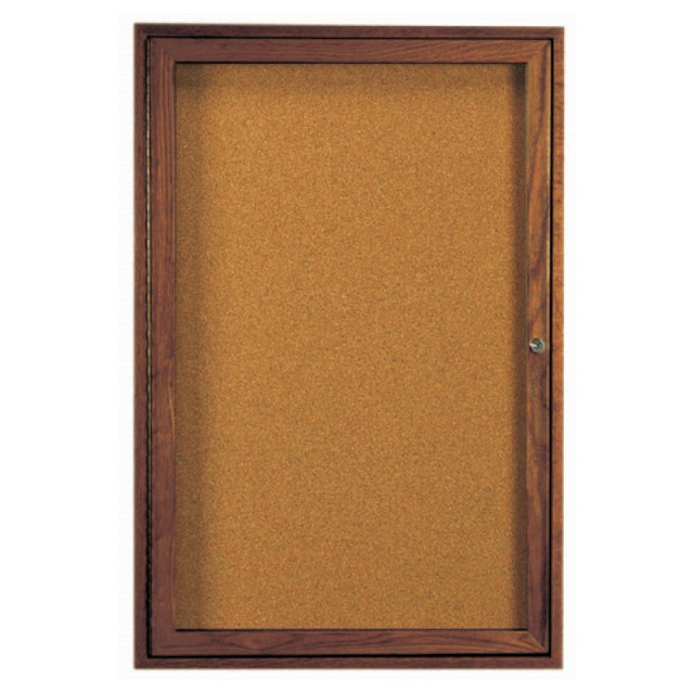 Aarco WBC3624R Red Oak Bulletin Board 24"W X 36"H Enclosed