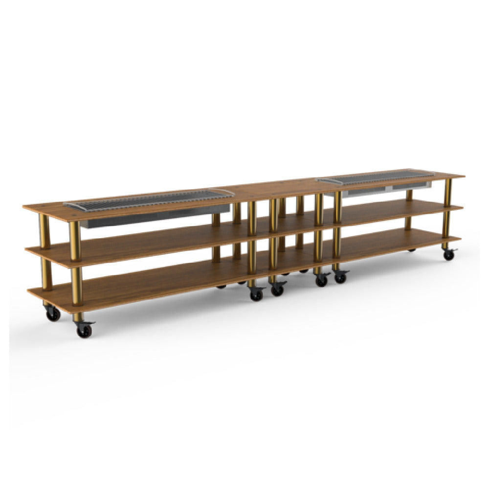 Steelite MGCMLD04BBXW - Double Heat Buffet Table, 171.5" X 29.5" X 36.5", Modular