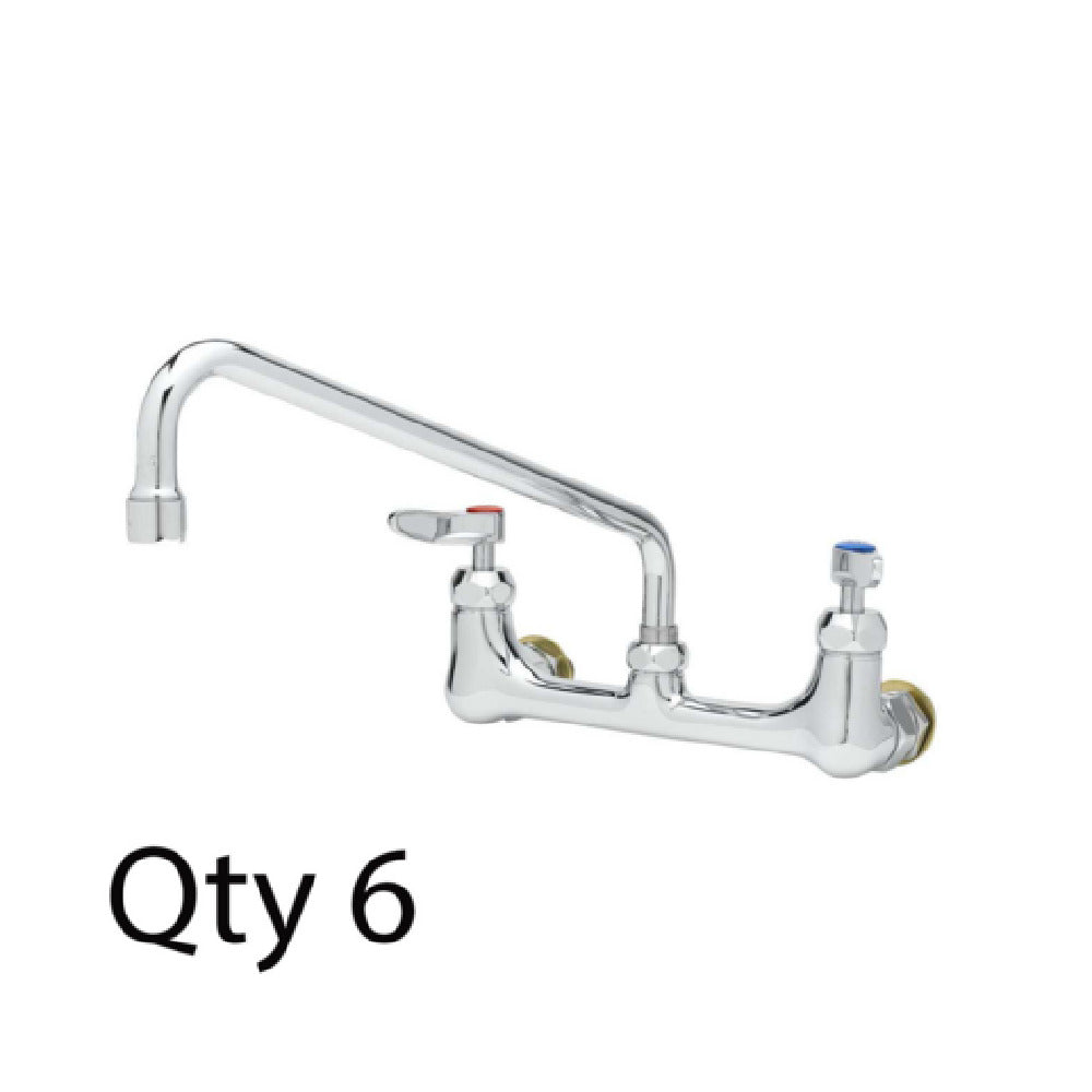 T&S Brass B-0231-CC-CRM Sink Mixing Faucet Wall Mount 12" Swing Nozzle