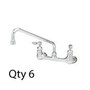 T&S Brass B-0231-CC-CRM Sink Mixing Faucet Wall Mount 12" Swing Nozzle