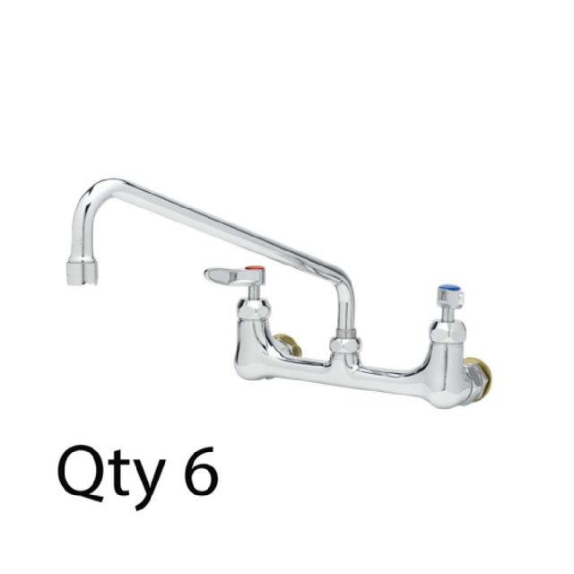 T&S Brass B-0231-CC-CRM Sink Mixing Faucet Wall Mount 12" Swing Nozzle