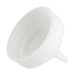 A white plastic funnel with a wide, ridged mouth and a narrow Cone Tip Top spout. The funnel is shown on a plain white background, slightly tilted to one side, highlighting its smooth surface and simple design.