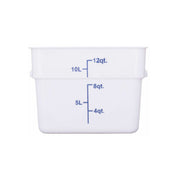 Hubert 29A-058 - Kratos® CenPro Square Food Storage Container, 12 Qt. Capacity, White