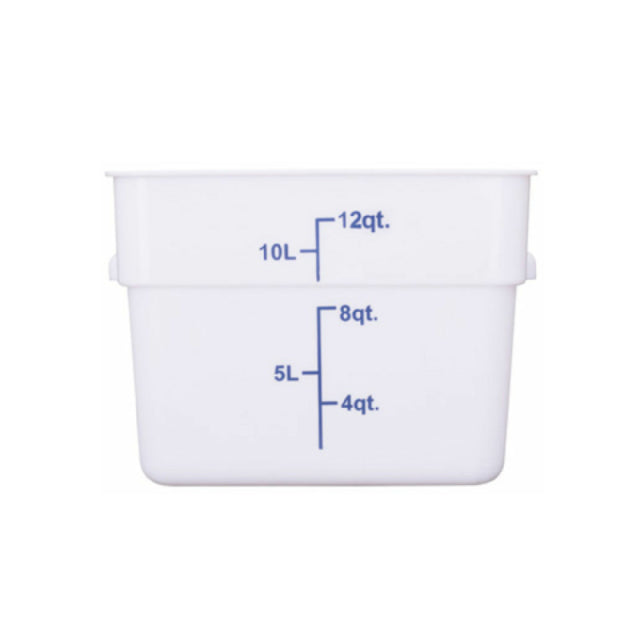 Hubert 29A-058 - Kratos® CenPro Square Food Storage Container, 12 Qt. Capacity, White