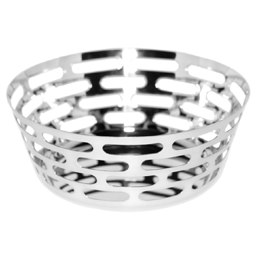 Service Ideas SM-64 Mod18 Steelworks Bread Basket 9" Dia. X 3-1/2"H Round
