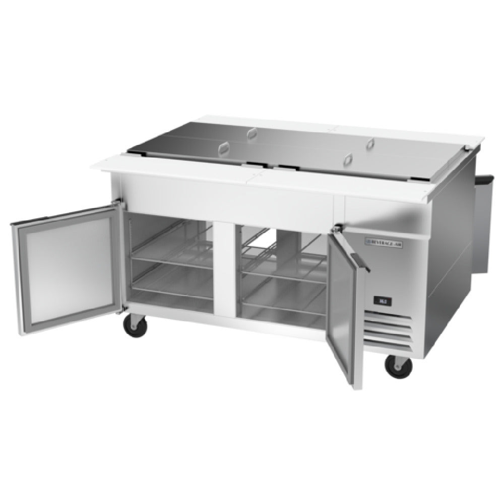 Beverage Air SPE60HC-32M-PT - Dual Side Mega Top Refrigerated Counter, Two-section