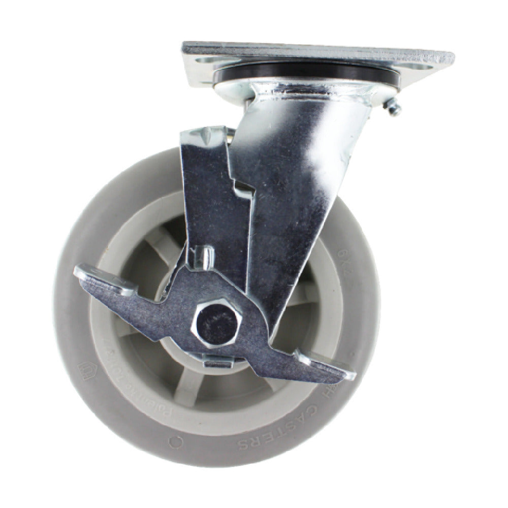 New Age Industrial C517 Platform "Softie" TPR Caster Swivel With Brake 6" Diameter
