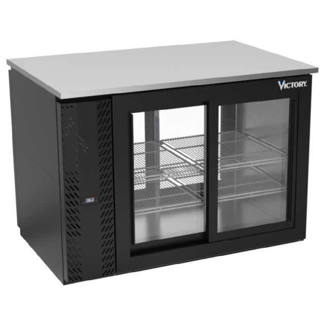 Victory VBB48HC-F-GS-PT-B - Pass-Thru Back Bar Refrigerator, Food Rated, Two-section