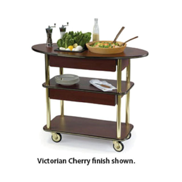 Geneva 37307 Salad Cart Rounded Oval Top Rectangular Under Shelves