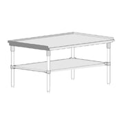 John Boos GS6-3630GSK Equipment Stand 30"W X 36"D X 24"H 16/300 Stainless Steel Top With 1-1/2"H Up-turn On Back & Both Sides