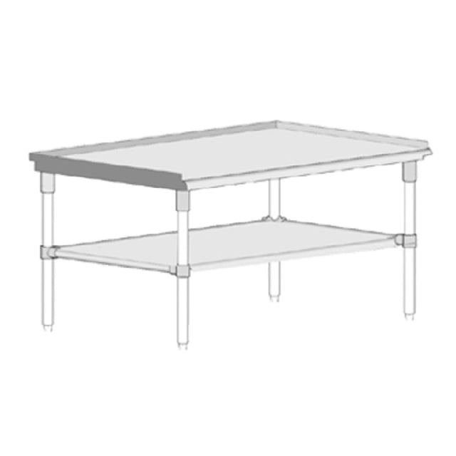 John Boos GS6-2430GSK Equipment Stand 30"W X 24"D X 24"H 16/300 Stainless Steel Top With 1-1/2"H Up-turn On Back & Both Sides