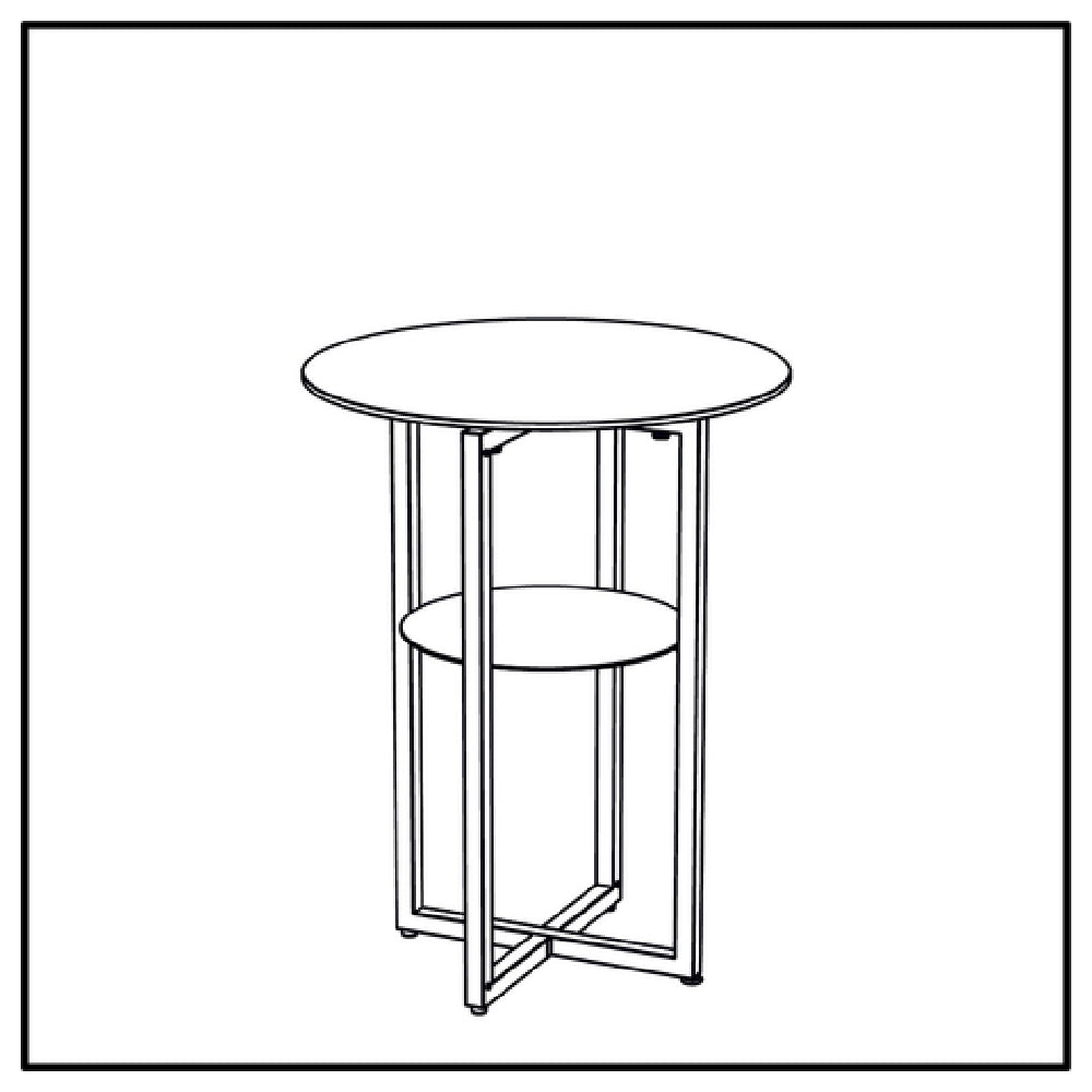 BauscherHepp VE-24026 Venta® Foldable Table With Shelf Base Made In Steel With Powder-coating