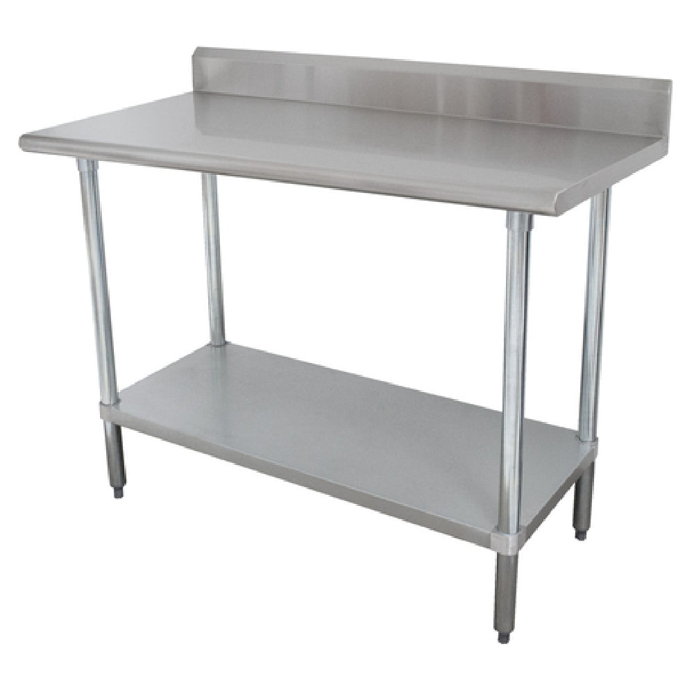 Advance Tabco KLAG-240-X Special Value Work Table 30"W X 24"D 16 Gauge 430 Stainless Steel Top With 5"H Backsplash