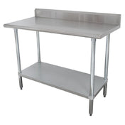 Advance Tabco KLAG-240-X Special Value Work Table 30"W X 24"D 16 Gauge 430 Stainless Steel Top With 5"H Backsplash