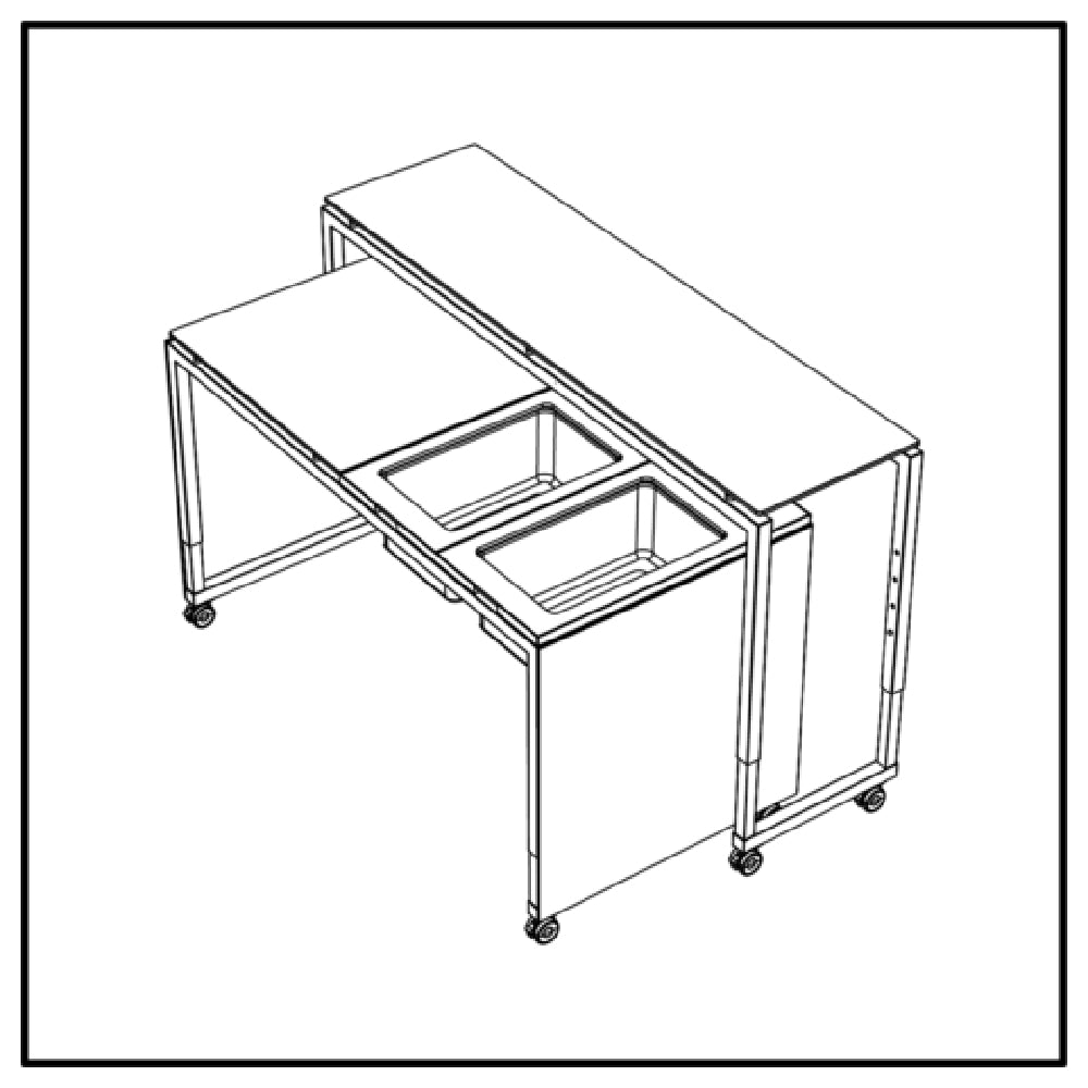 BauscherHepp VE-86007 Venta® Mobile Bar (set Of Two Tables) On Castors With Integrated Height Adjustment