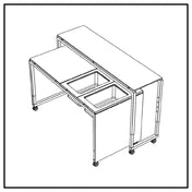 BauscherHepp VE-86007 Venta® Mobile Bar (set Of Two Tables) On Castors With Integrated Height Adjustment