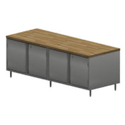 BK Resources CMT-3696HL Chef Table Cabinet Base With Hinged Doors & Lock 96"W X 36"D X 34-3/4"H Overall Size