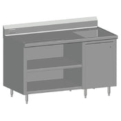 SPG BC-60R - Universal Stainless Beverage Counter, 60" Long, 30" Wide