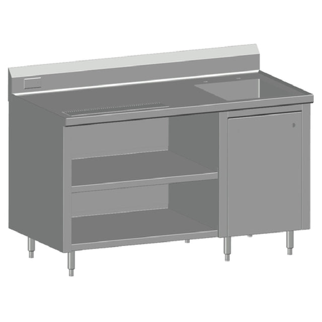 SPG BC-60R - Universal Stainless Beverage Counter, 60" Long, 30" Wide