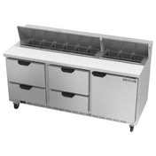 Beverage Air SPED72HC-18-4 Sandwich Top Refrigerated Counter Three-section 72"W