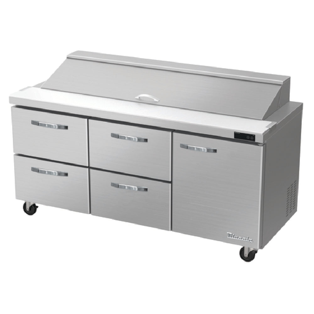 Blue Air BLPT72-D4LM-HC - Sandwich Prep Table, Three-section, 72-3/8"W