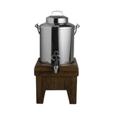 Steelite DW055MLWDT Milk Dispenser 5-1/2 Qt. With Ice Sleeve Fusion Base Natural Teak