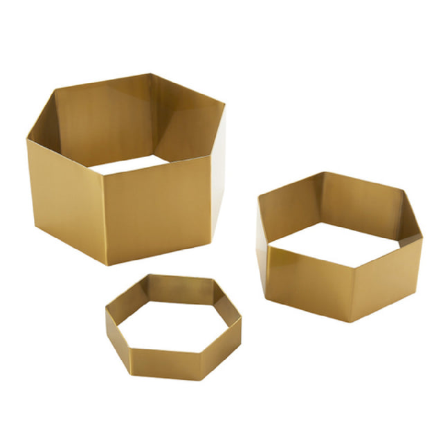 American Metalcraft RHG3 Riser Hexagon Gold