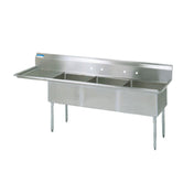 BK Resources BKS-3-24-14-24LS Sink Three Compartment 98-1/2"W X 29-13/16"D X 43-3/4"H Overall Size