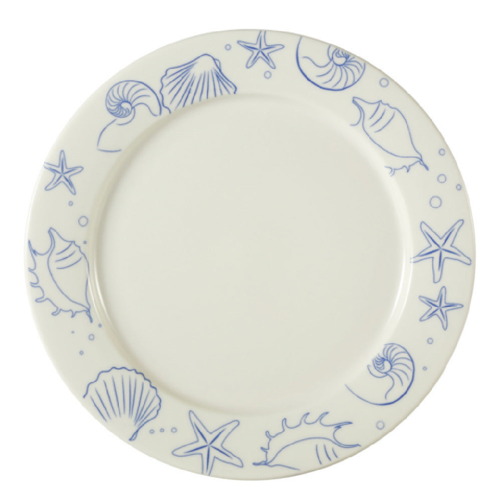 CAC China ATC-21-AW Atlantic Seashell Plate 12" Dia. X 1-1/4"H Round