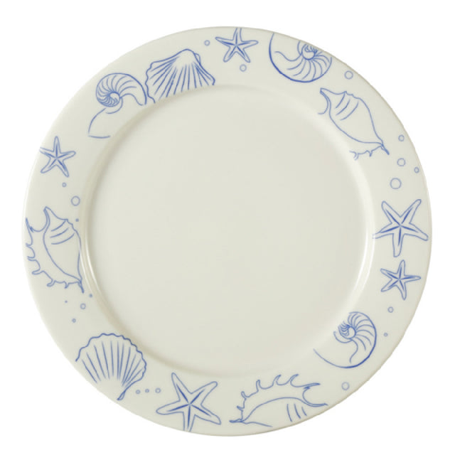 CAC China ATC-21-AW Atlantic Seashell Plate 12" Dia. X 1-1/4"H Round