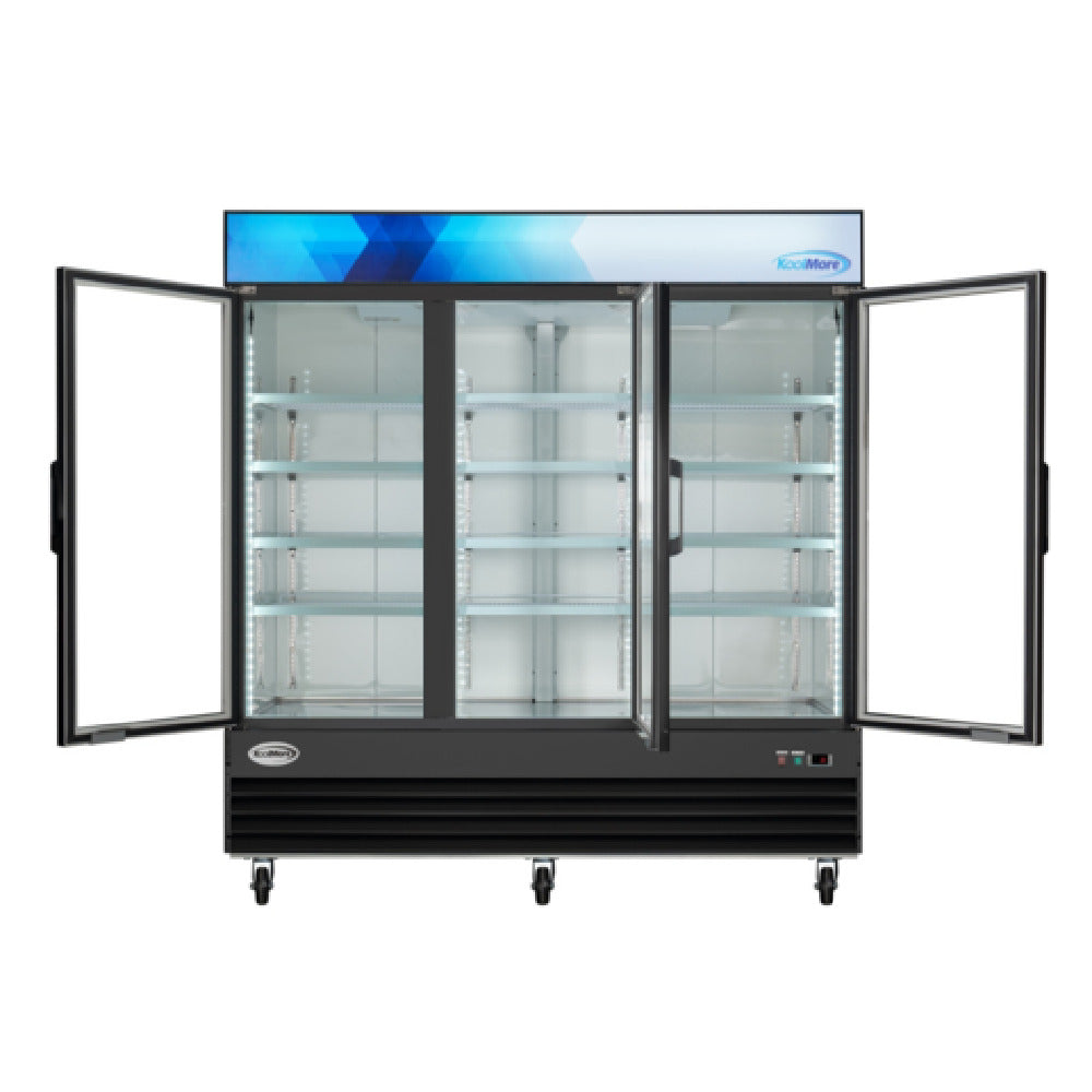 Koolmore MDR-3GD - Merchandiser Refrigerator, Three-sections, 78-1/4"W