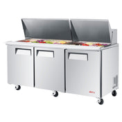 Turbo Air EST-72-30-N-V E-line Sandwich/Salad Mega Top Unit Three Section 72-5/8"W X 34"D X 39"H
