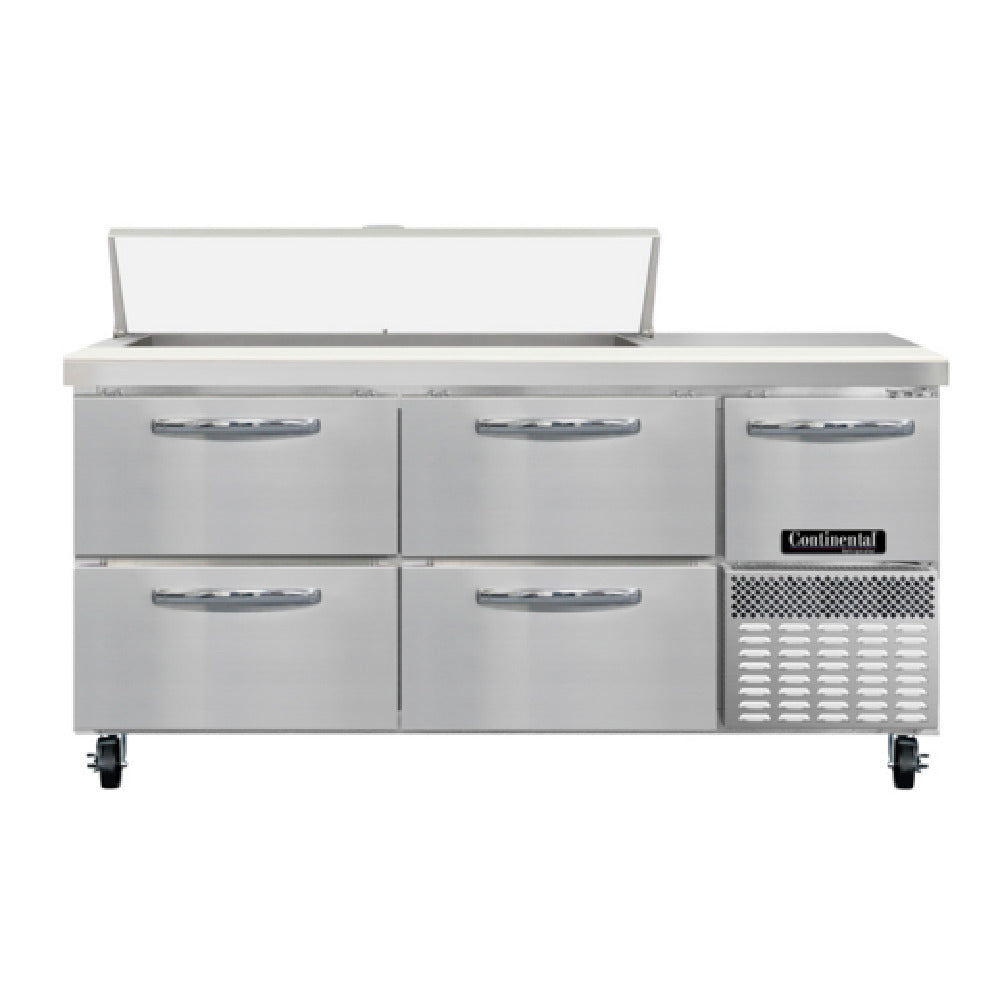 Continental Refrigerator RA68SN12-D Refrigerated Base Shallow Depth Sandwich Unit