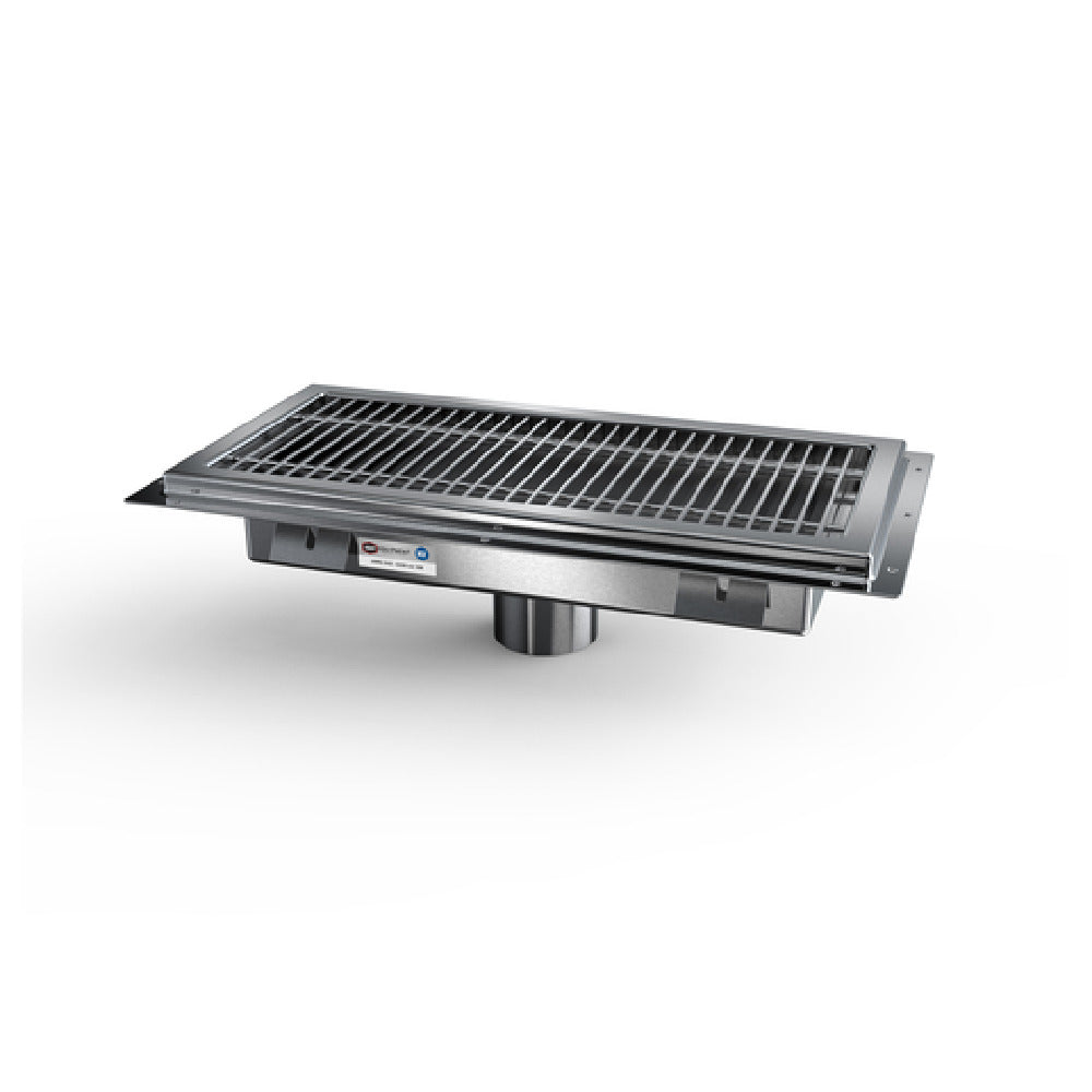 NBR Equipment FT-G1224 Floor Trough 24"W X 12"D Subway-style Stainless Steel Grating