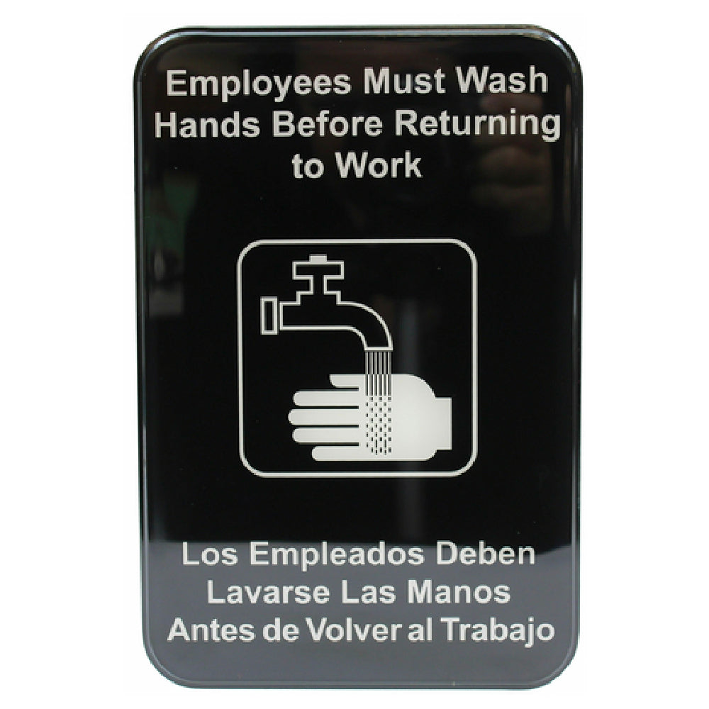 TableCraft Products 695654 - Sign, 6" X 9", "Employees Must Wash Hands Before Returning To Work"