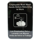TableCraft Products 695654 - Sign, 6" X 9", "Employees Must Wash Hands Before Returning To Work"