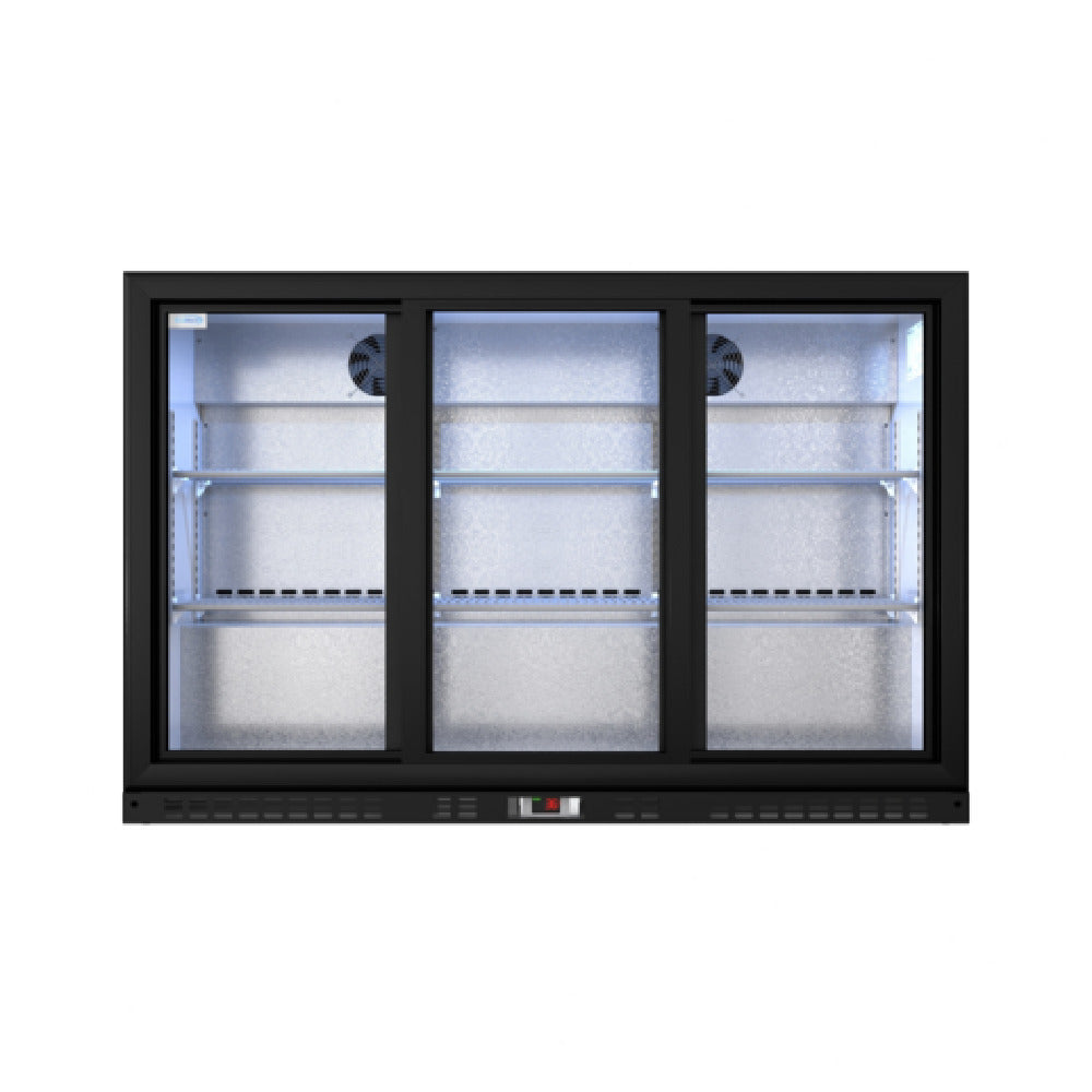 Koolmore BC-3DSL-BK - Back Bar Refrigerator, Three-section, 53-1/10"W X 20-1/2"D X 35-2/5"H