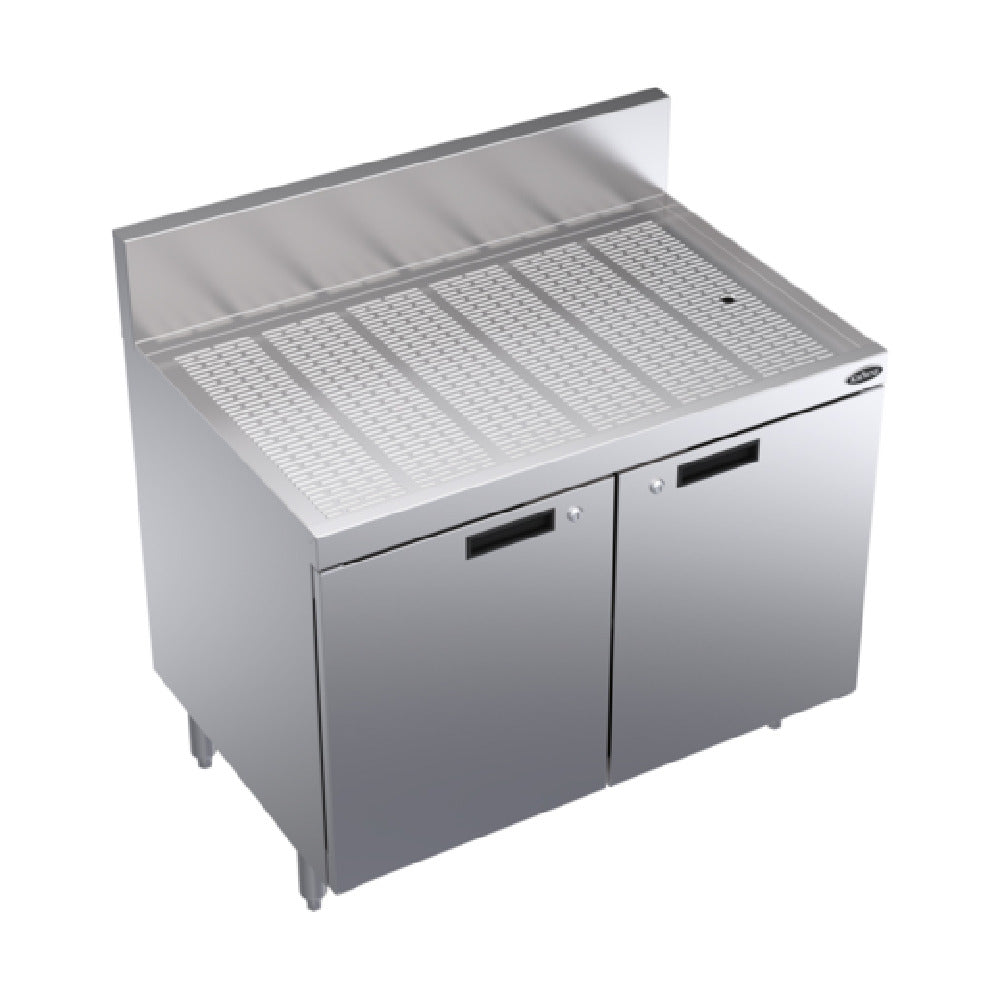 Krowne KR24-SD36 Royal Series Underbar Drainboard With Cabinet Base & (2) Locking Hinged Doors