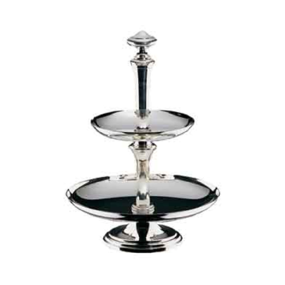 BauscherHepp 19.6907.6440 Pastry Stand 4-1/4" & 6" Dia. X 8-1/2"H 2-tiers