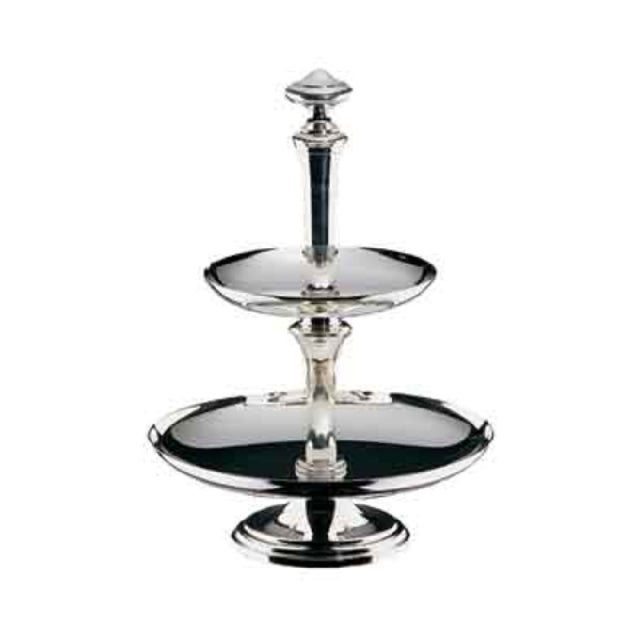 BauscherHepp 19.6907.6440 Pastry Stand 4-1/4" & 6" Dia. X 8-1/2"H 2-tiers