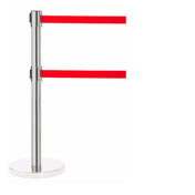 Aarco HS-27RD HS-27RD Form-A-Line™ System Dual Retractable Belt Style Has A Polished Satin Finish