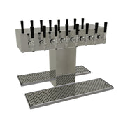 Glastender DT-16-MFR Double-Sided Draft Dispensing Tower Countertop (16) Stainless Steel Faucets (handles Not Included)