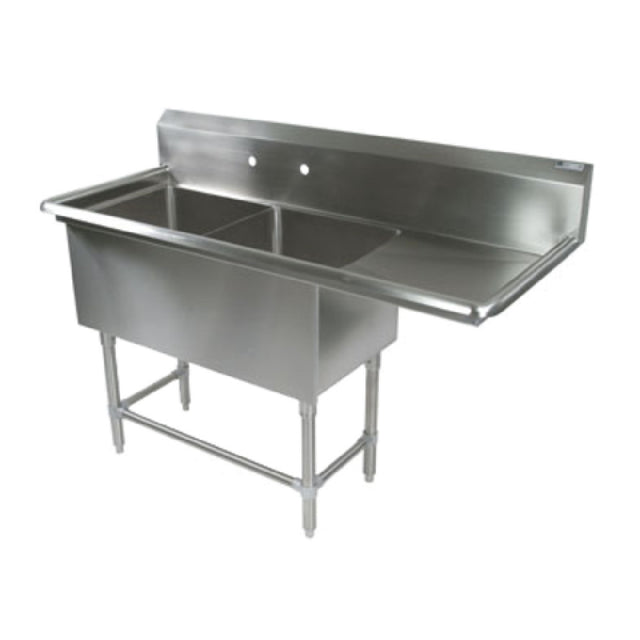 John Boos 2PB16204-1D24R Pro-Bowl Sink 2-compartment 60-3/16"W X 25-1/2"D X 44-1/16"H Overall Size