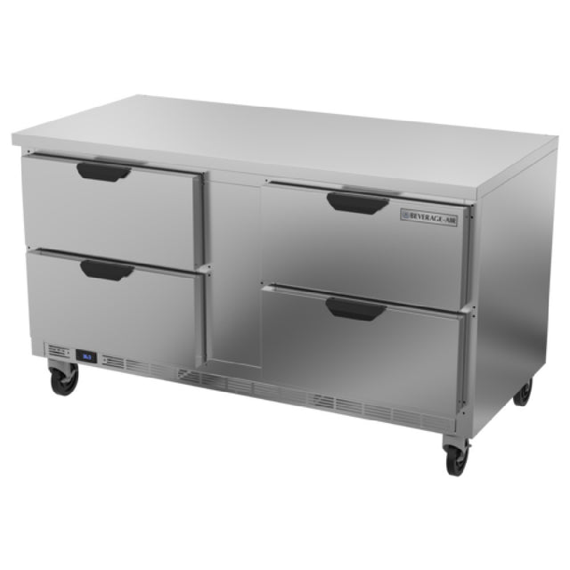 Beverage Air WTRD60AHC-4-FLT Worktop Refrigerator Two-section 35-1/2" Working Height