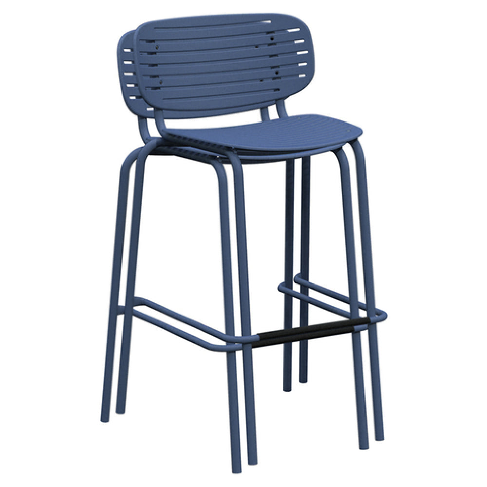 Emuamericas, Llc E649-62 - Mom Stacking Barstool, Outdoor/indoor, Solid Steel Cut-out Style Back And Seat