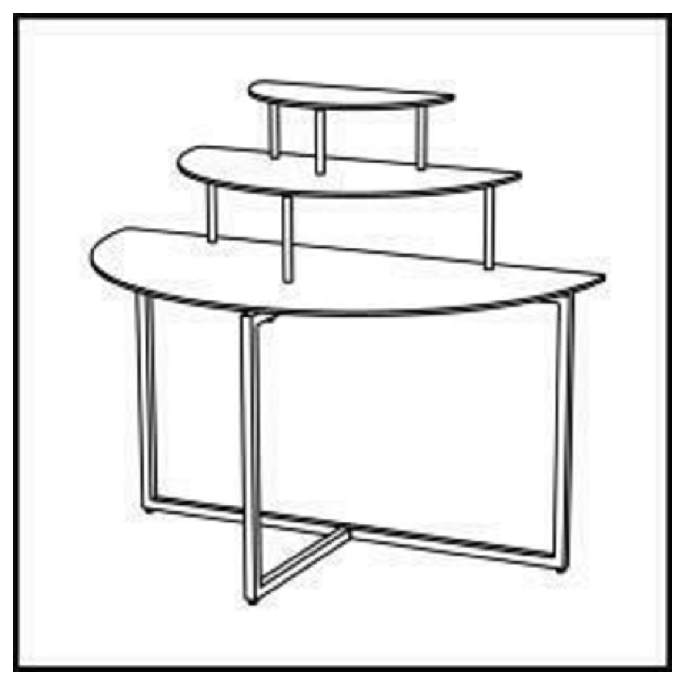 BauscherHepp VE-26001 Venta® Foldable Table With Three Levels Base Made In Steel With Powder-coating
